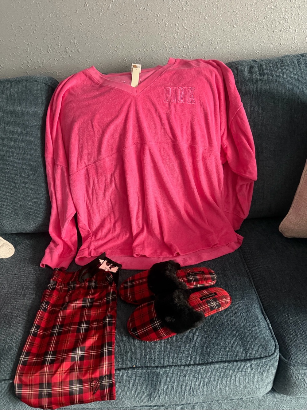 PINK Victoria's Secret Hot Pink Crewneck Tee